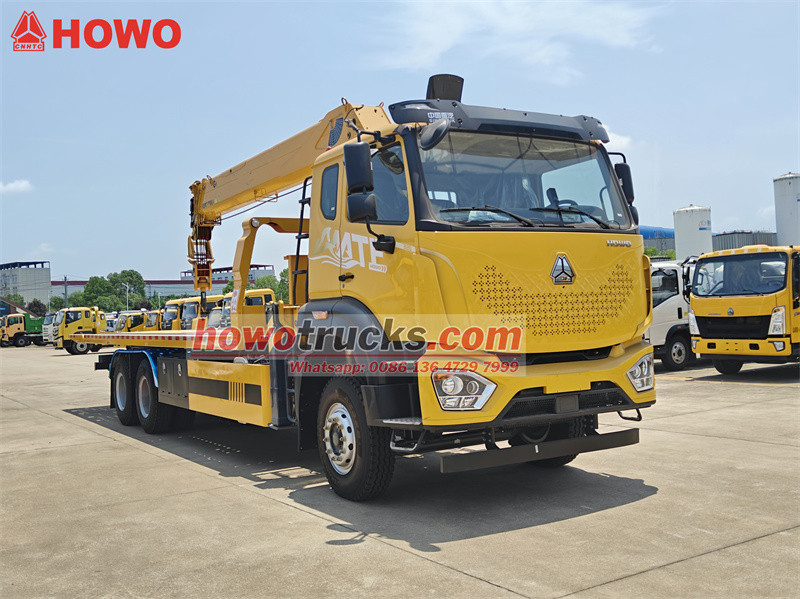 Howo flatbed tow truck with 8T crane Howo flatbed tow truck with 8T crane
