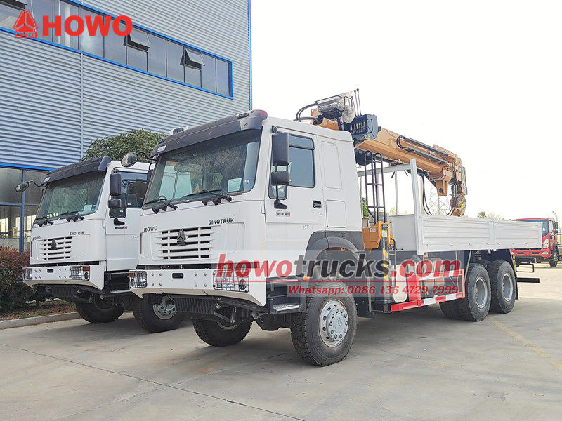 HOWO 6x6 Boom crane truck with drill