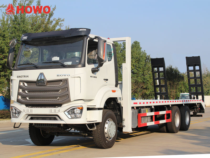 HOWO heavy duty 6x4 flatbed self-loader truck