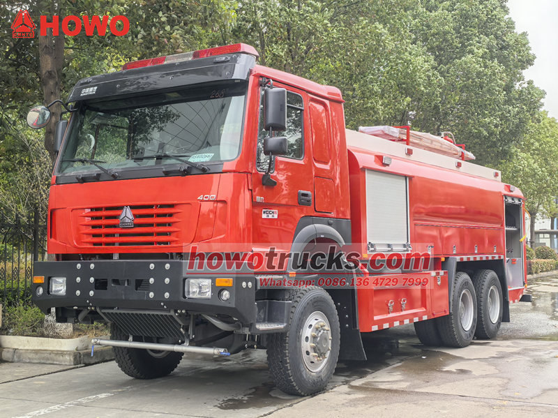 HOWO 6&times;6 off-road fire tender truck