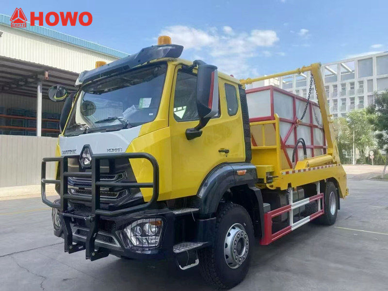 HOWO 4x2 RHD swing arm garbage truck
