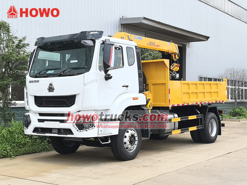 Howo RHD single axle 4 ton lift boom truck