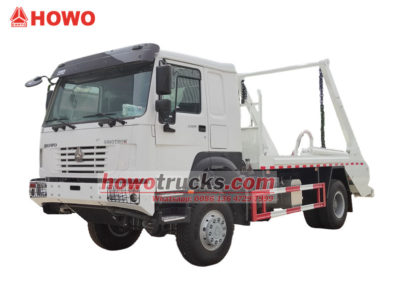 HOWO 4&times;4 swing arm garbage truck