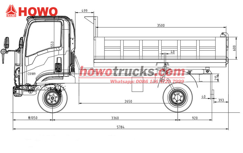 HOWO 4&times;2 tiiper truck drawing