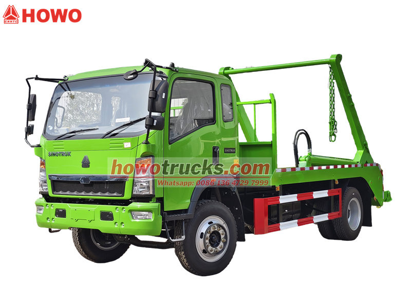 Howo light 154HP swing arm garbage truck