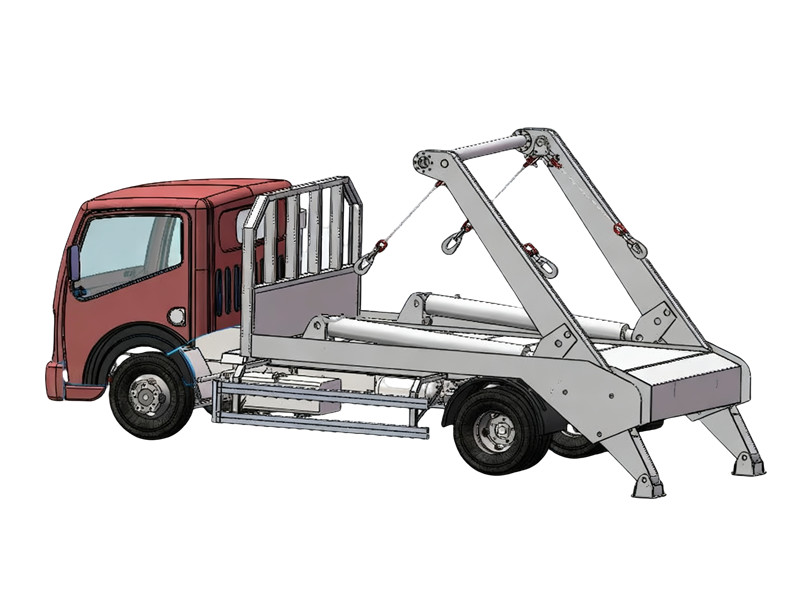 HOWO 4&times;4 skip loader garbage truck drawing