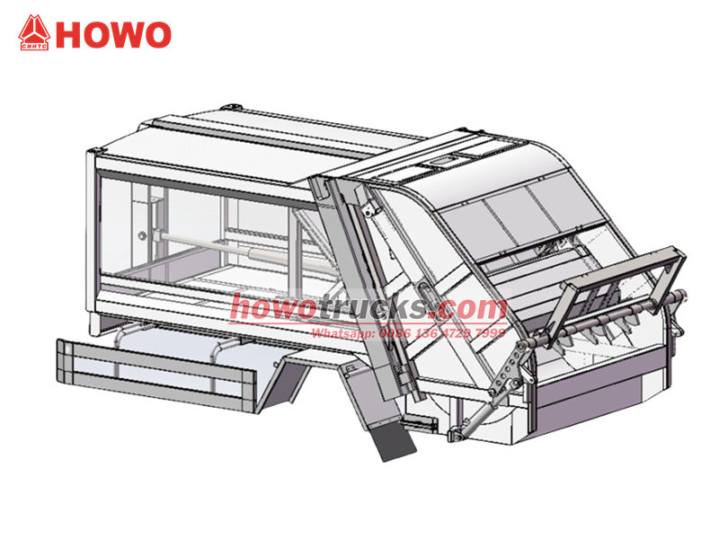 HOWO 6&times;4 refuse compactor truck drawing