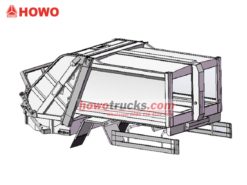 HOWO 6&times;4 rubbish compactor truck drawing
