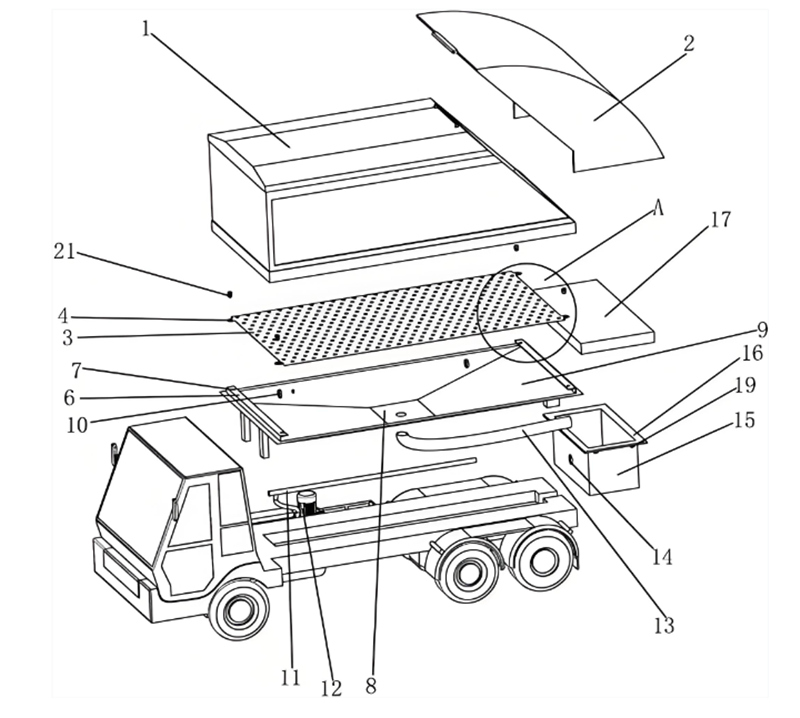 HOWO 6&times;4 garbage compactor truck drawing