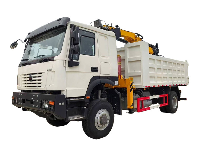 &nbsp;HOWO 4x4 dumper truck mounted 8 tons crane&nbsp;