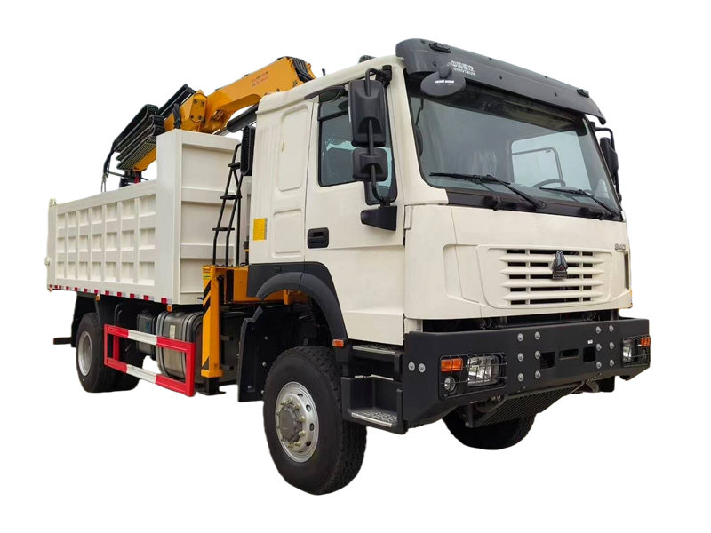 Howo dumper truck with 8 tons crane