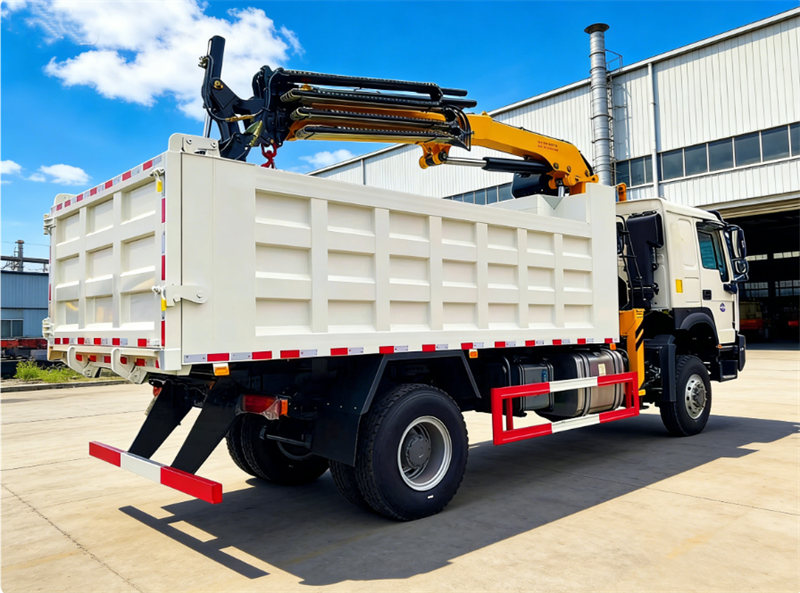 Howo dumper truck with crane