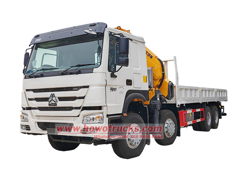 HOWO 8&times;4 heavy duty crane truck