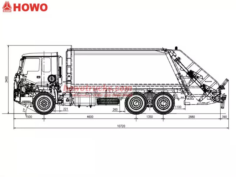 Howo heavy 20CBM waste compactor truck