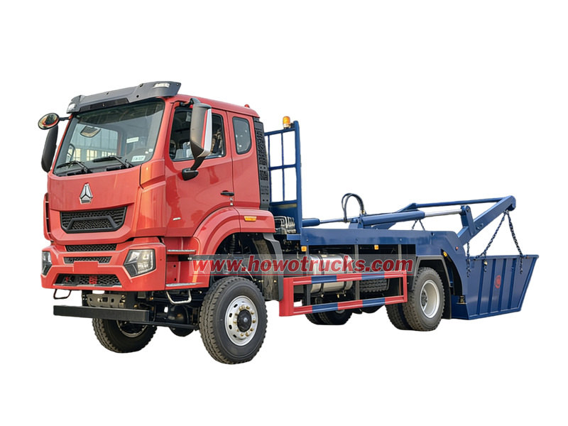 The great advantage of HOWO 4x4 off road skip loader