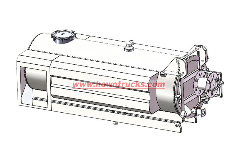 HOWO vacuum jetting truck tank drawing