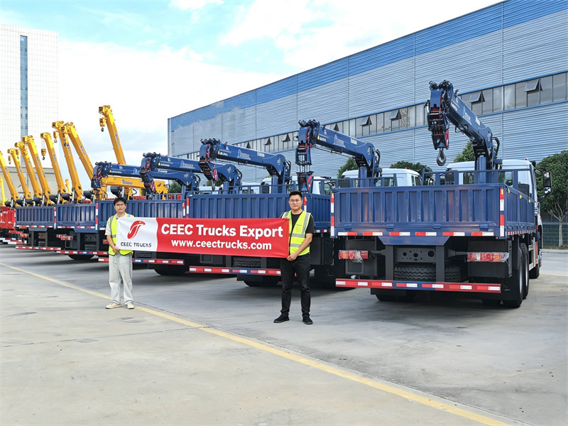 HOWO boom crane truck shipping to Angola